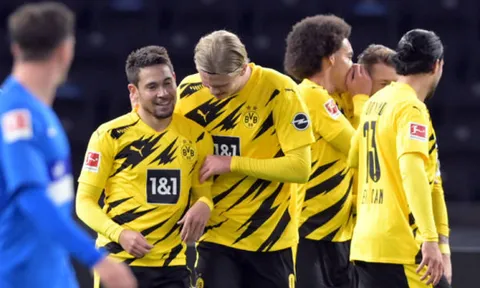 Erling Haaland lập poker, Borussia Dortmund ngược dòng kịch tính