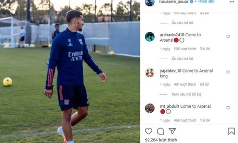 Vừa có động thái, Houssem Aouar đã bị fan Arsenal 'tấn công'