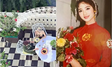 Hoa hậu Việt được bố mẹ đặt cho cái tên thanh tao, nay U60 sống an nhàn trong biệt thự trắng đầy hoa