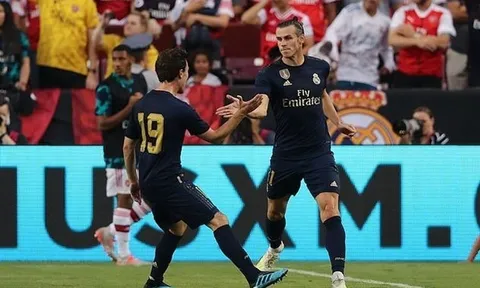 Đây là hành động của Bale sau khi sút tung lưới Arsenal