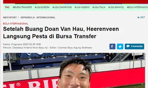 Báo Indonesia cay cú, mỉa mai việc Đoàn Văn Hậu chia tay SC Heerenveen