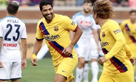 Phối hợp ăn ý, Griezmann - Suarez chung tay hủy diệt Napoli trên đất Mỹ