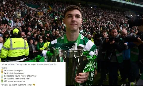 Với 25 triệu, Arsenal sẽ đón "siêu kỷ lục gia" ở Scotland