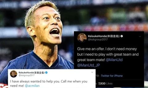 Thả thính Man Utd bất thành, Honda tiếp tục gây sốc với đại diện Serie A