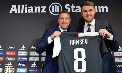 Aaron Ramsey chọn số 8 ở Juventus: Chiếc áo của những huyền thoại