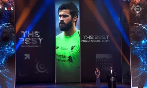 Khoảnh khắc hài hước khi Alisson Becker không nhận ra mình được gọi tên ở lễ trao giải The Best