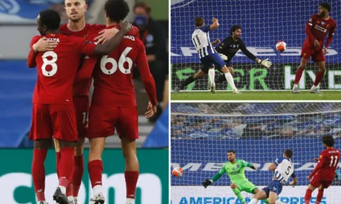 Salah xác lập thành tích khủng, Liverpool "nuốt trọn" Brighton