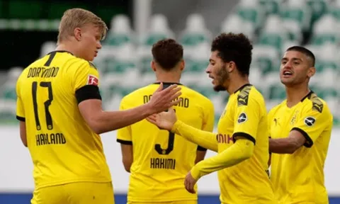 Haaland ngã chổng vó, Sancho thần tốc giúp Dortmund đánh sập pháo đài Volkswagen Arena