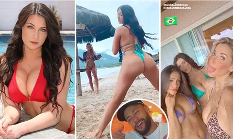 Bất chấp đại dịch, Neymar quẩy tưng bừng với dàn chân dài bốc lửa