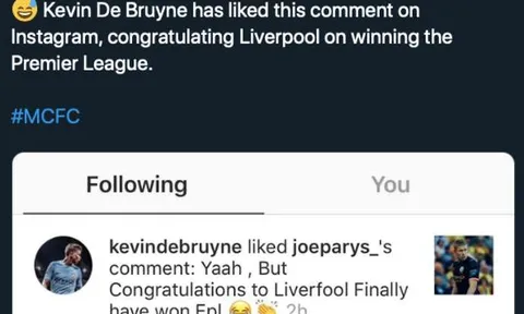 CĐV Liverpool phát hiện De Bruyne "phản bội" Man City