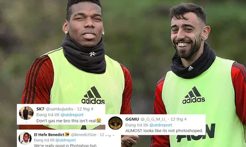 CĐV Man Utd lột trần sự thật về bức ảnh hiếm có của Pogba và Fernandes