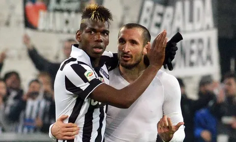 Chiellini: 'Chúng tôi không hề nghĩ Pogba sẽ trở thành một nhà vô địch như bây giờ'