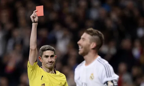 Choáng váng với 8 cái tên nhận thẻ đỏ nhiều nhất La Liga: Hung thần Ramos