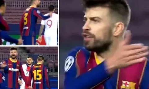 CHOÁNG! Không thể ngăn Mbappe, Griezmann bị Pique thóa mạ