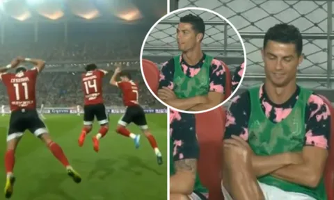 Đây, phản ứng của Ronaldo khi bị đối thủ "đạo" pha ăn mừng