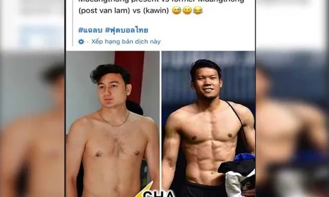 Đặng Văn Lâm "mất" cơ bụng 6 múi, CĐV Thái Lan hả hê so sánh với Kawin
