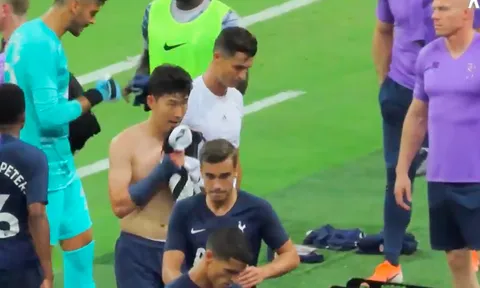 Được thần tượng Ronaldo đổi áo, Son Heung-min 'hít lấy, hít để'