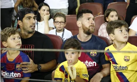 Quý tử nhà Messi ăn mừng cực đáng yêu khi Barca bỏ lỡ cơ hội