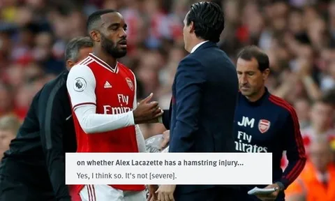 Emery cập nhật chấn thương của Lacazette