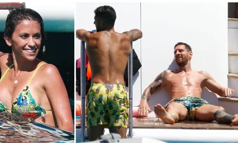 Vợ Messi khoe body quyến rũ bên cạnh gia đình nhỏ