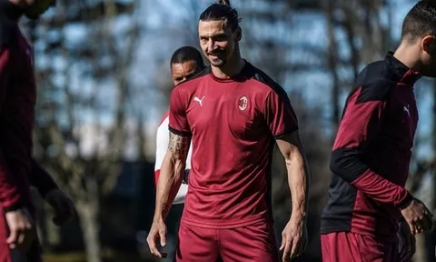 Lộ hình ảnh NHM muốn thấy nhất về Ibra trên sân tập của Milan