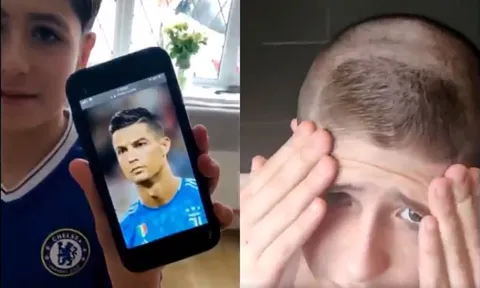 Ông bố gây bão mạng xã hội khi cắt tóc cho con giống 'Ronaldo'