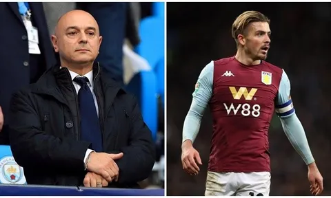 Tottenham từ chối mua Jack Grealish giá 6 triệu bảng