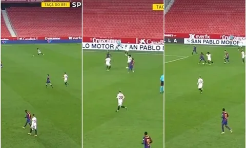 Đi bóng ảo diệu, sao Sevilla khiến hàng thủ Barcelona "nát vụn"