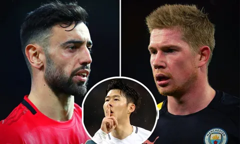 Pha solo 90m giúp Son Heung-min vượt mặt Bruno Fernandes, De Bruyne