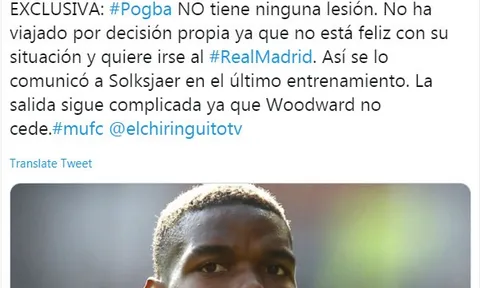 Pogba không thi đấu, sự thật có phải như Solskjaer nói?