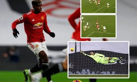 Pogba nhảy múa giữa 3 cầu thủ Fulham trước khi "bón hành" cho Areola