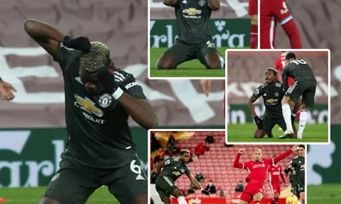 Pogba quỳ gối, không tin vào mắt mình khi bỏ lỡ cơ hội mười mươi