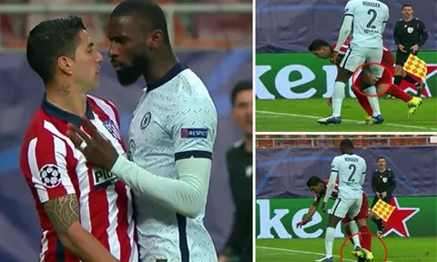 Suarez tặng "combo tiểu xảo", Rudiger nổi đóa suýt choảng nhau trên sân