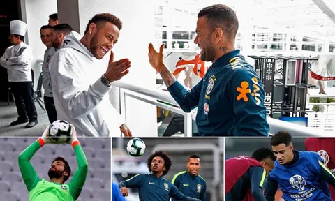Tuyển Brazil được tiếp thêm "doping tinh thần" bởi vị khách đặc biệt