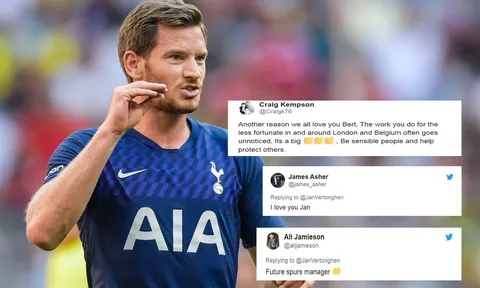 Vertonghen nhắn gửi 1 thông điệp, CĐV Tottenham "phát cuồng", ủng hộ hết mình