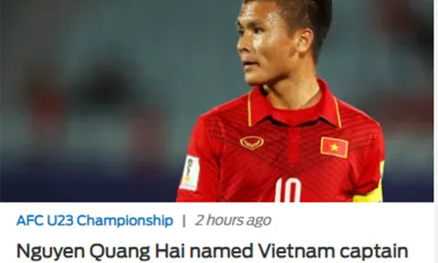 Báo châu Á nói điều thật lòng về băng đội trưởng của Quang Hải tại U23 Việt Nam