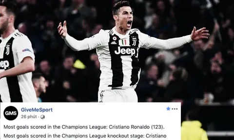 "Ông lão" Ronaldo liên tiếp phá kỷ lục Champions League
