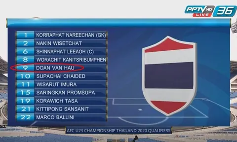 Hài hước: Đoàn Văn Hậu được giới thiệu là cầu thủ của U23 Thái Lan