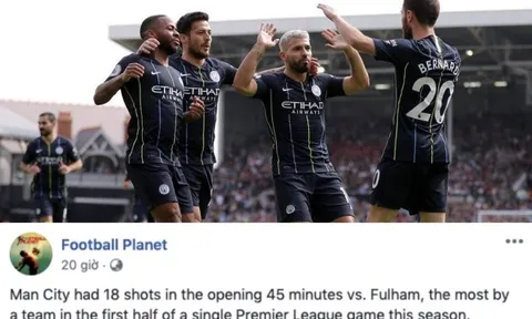 Những thống kê "đáng sợ" trong trận Fulham 0-2 Man City