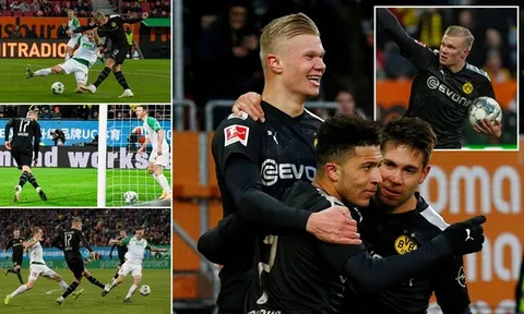 "Bí thuật" giúp Dortmund ngược dòng: 5 "khẩu thần công" + "sát thủ máu lạnh" Haaland