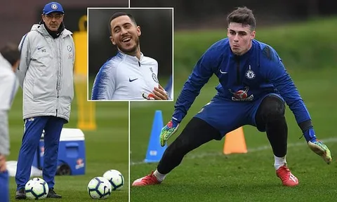 Bị Sarri trảm, đây là phản ứng của Kepa trên sân tập Chelsea