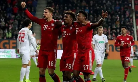 Ngược dòng hạ Augsburg, Bayern chỉ còn kém Dortmund 2 điểm