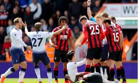 Son Heung-min dính thẻ đỏ, Tottenham thua sốc trước Bournemouth