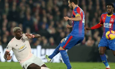 Chơi dại, Pogba suýt 'vỡ mặt' trên thảm cỏ Selhurst Park