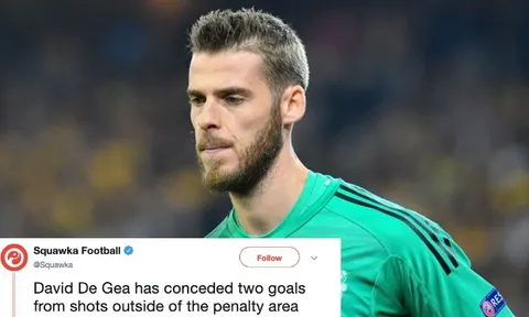 Thật kinh ngạc! Đó mới là lần đầu của De Gea ở mùa giải năm nay