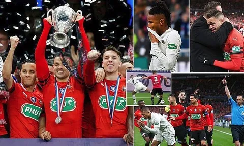 Neymar ghi bàn, Mbappe nhận thẻ đỏ, PSG vuột mất cúp quốc gia Pháp