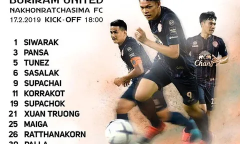 NÓNG: Lương Xuân Trường đá chính trận đầu tiên cho Buriram
