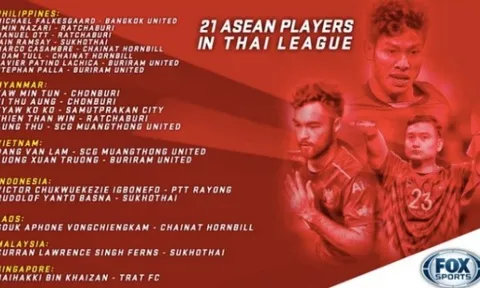 21 cầu thủ ASEAN tại Thai League: Philippines = Việt Nam + Indonesia + Myanmar