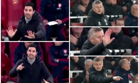 CHOÁNG! Lộ hình ảnh Solskjaer bất lực 'copy' chiến thuật của Arteta ngay trong trận?