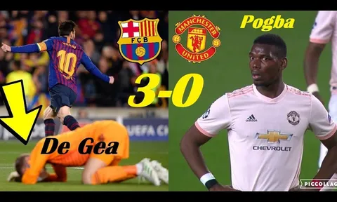 Pogba phản ứng không thể tin nổi khi Messi ghi bàn